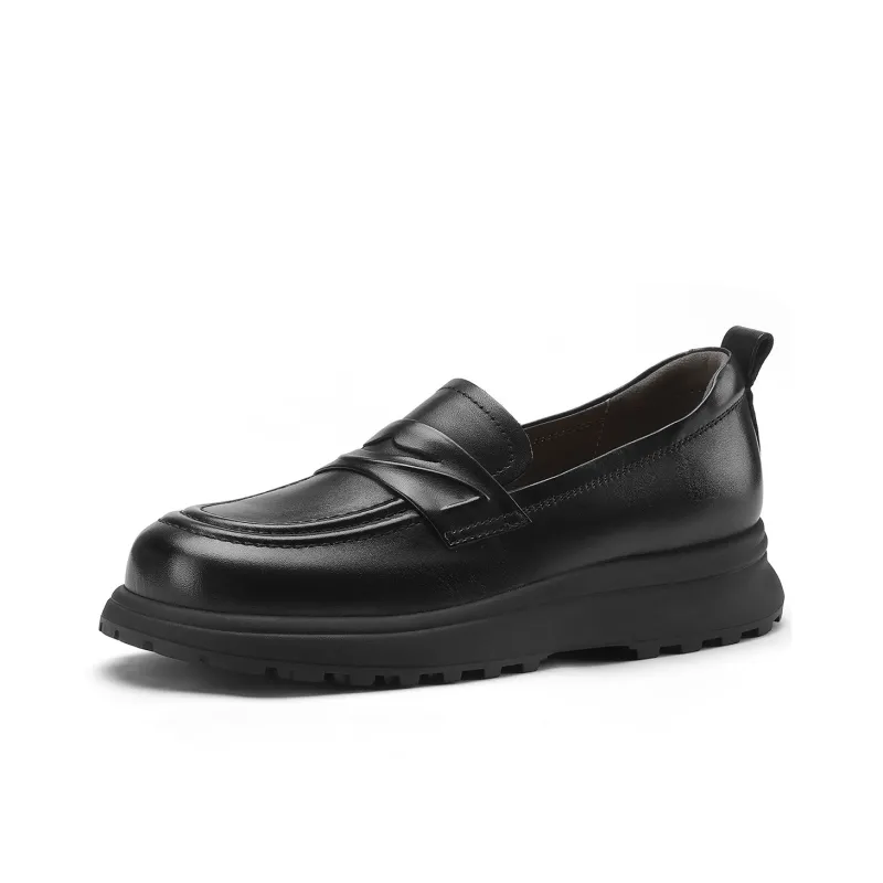 D:FUSE SCANDINAVIA JK Uniform Women's Small Leather Shoes Commute Casual Shoes Loafers Women's-1
