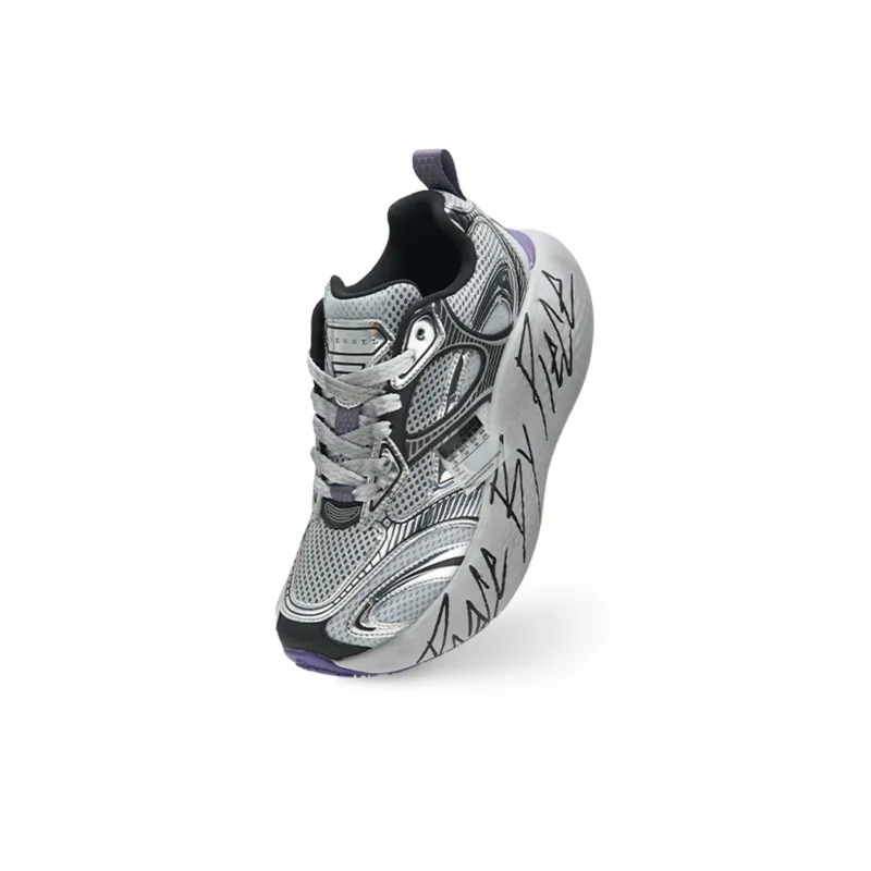 VESSEL Shock Absorbers Low Top Running Shoes Unisex Purple Gray-1