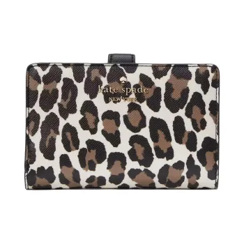 Kate Spade Cross Grain PVC Polyvinyl Chloride Wallet Medium Size Women's Leopard Print