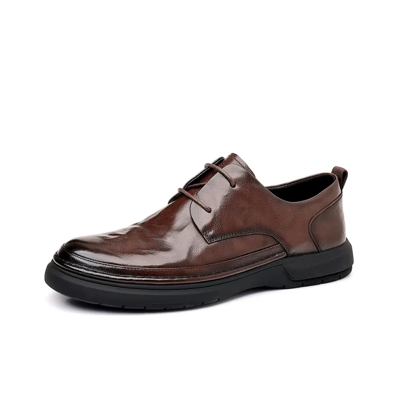 Bull charm Men's Casual Shoes Men Low Top Black/Brown-6