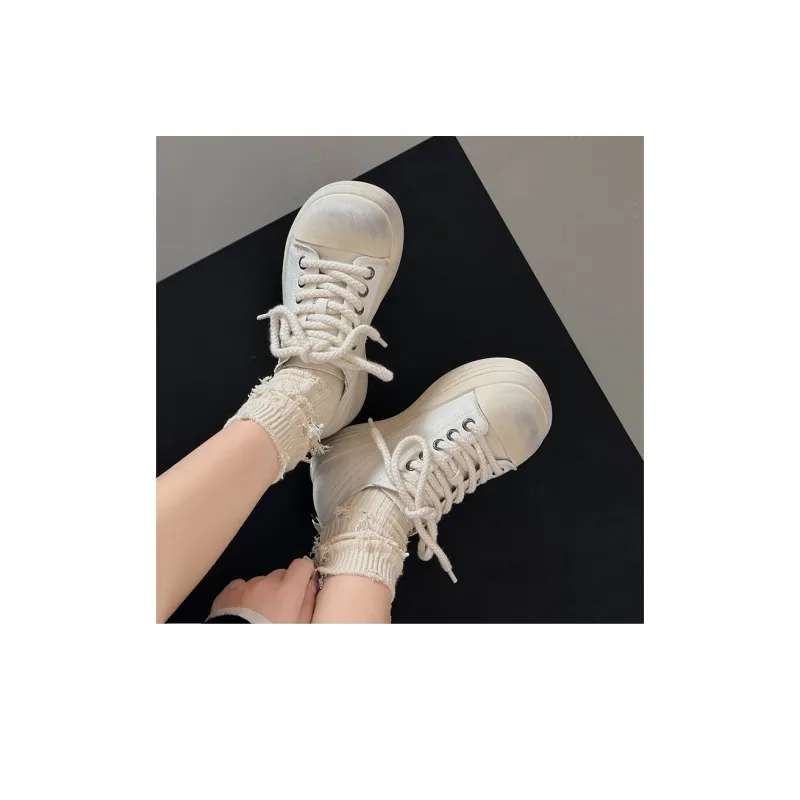 WENPU Wear Resistant Lightweight Height Increasing Low Top Canvas Shoes Women's-1