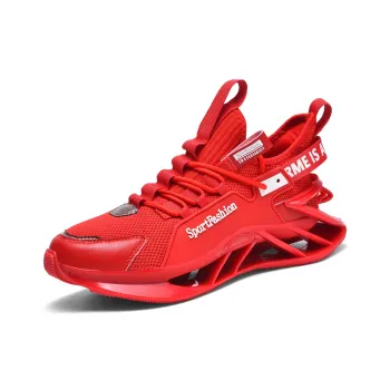 TONYBEAR Running Shoes Men Mid Top Red/Black
