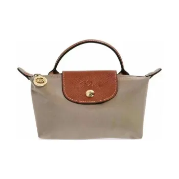 LONGCHAMP Le Pliage Short Handle Small Tote Bag Gray