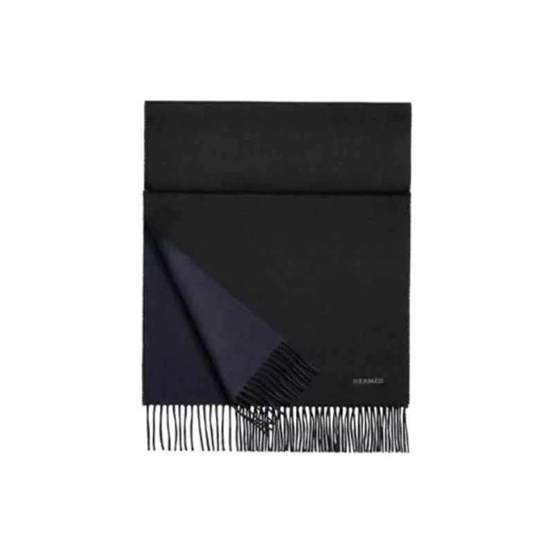 HERMES Cashmere Knit Scarves Unisex-0