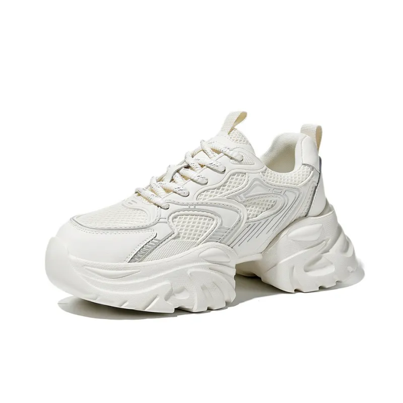 AOKANG Anti-Slip Wear-Resistant Breathable Height Increasing Low-Top Chunky Sneakers Women's-0