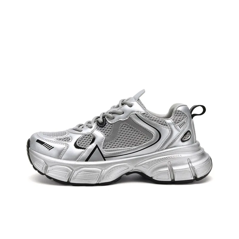 FOXER Slip Resistant, Abrasion Resistant, Breathable, Height Increasing Coverage Low Top Chunky Sneakers Women's-0