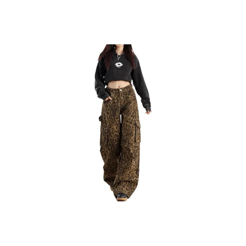 Concubine Zhu Jeans Women's Leopard Print-2