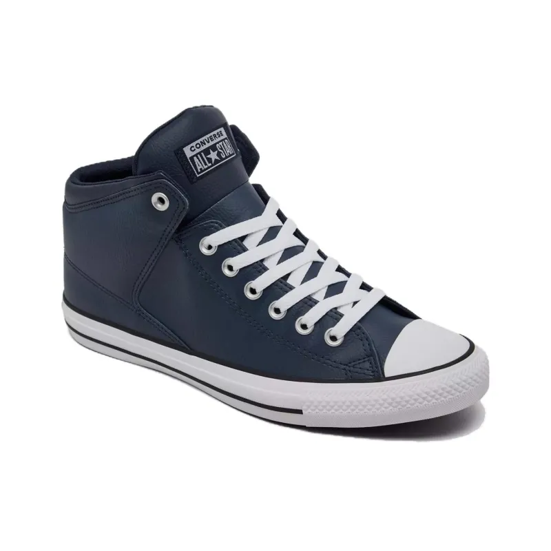 Converse CHUCK TAYLOR Anti Slip Wear Resistant Mid Top Skateboard Shoes Men's Dark Blue-2