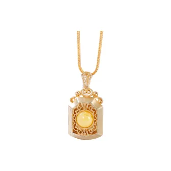 S&A Amber Beeswax Necklaces Unisex