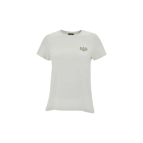 A.P.C T-Shirts Women's Pink Chalk White