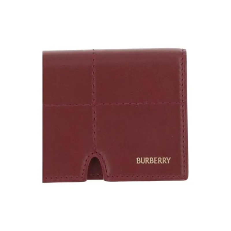 Burberry Calfskin Wallet Women's Red-3