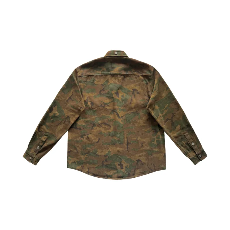 Haonanhuang Shirt Unisex Yellow Green Camouflage-1