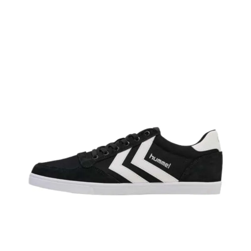 Hummel Slip Resistant Low Top Skateboard Shoes Men's Black White-0