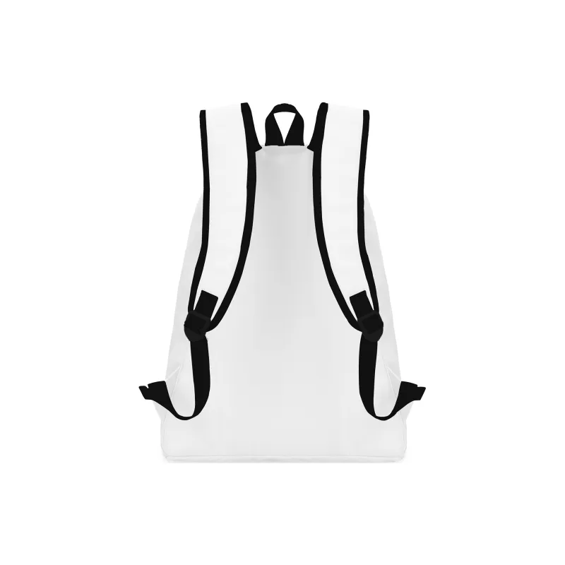 TURN UP Nylon Students Backpack Laptop Backpack Unisex White-2