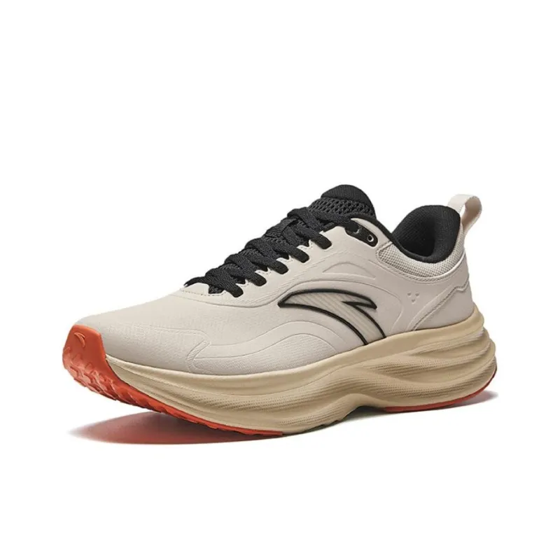 Anta Light Cloud Anti-Slip Wear-Resistant Low-Top Running Shoes Men's Beige Black-1