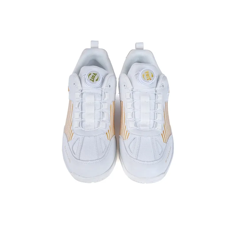VOIT Coverage Abrasion Resistant Lightweight Slip Resistant Low Top Training Shoes Unisex White Gold-2