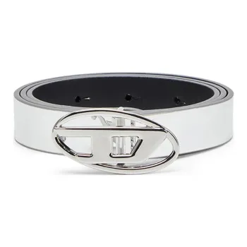 DIESEL Leather Belts Women's Silver 2CM