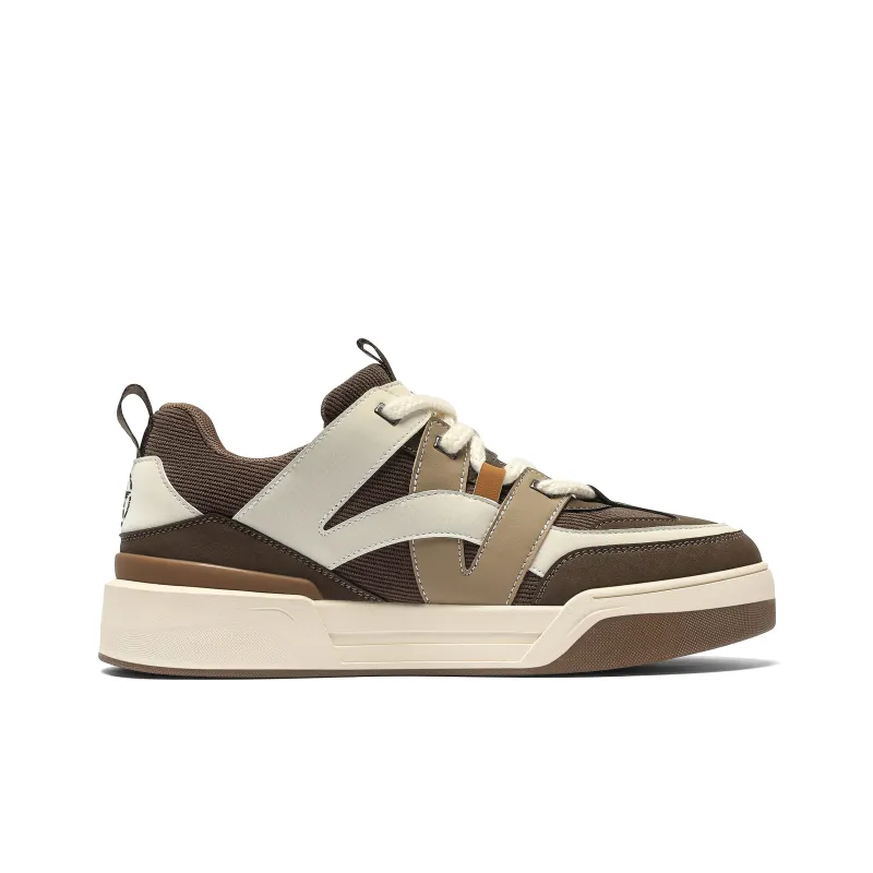 JEEP SPIRIT Coverage Wear Resistant Lightweight Breathable Height Increasing Low Top Skateboard Shoes Men's Cuban Brown-1