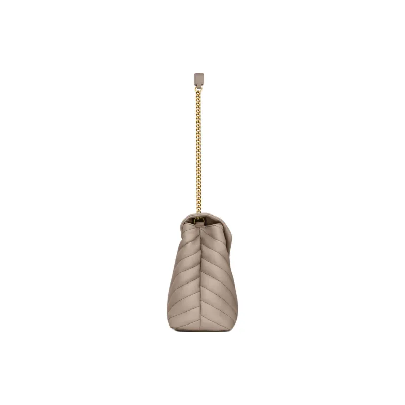 SAINT LAURENT LOULOU Calfskin Portable Crossbody Bag Shoulder Bag Medium Size Women's Taupe-2