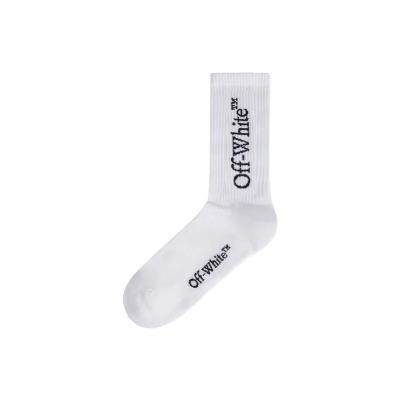 OFF WHITE Mid Calf Socks Men's 1 Pack White-0