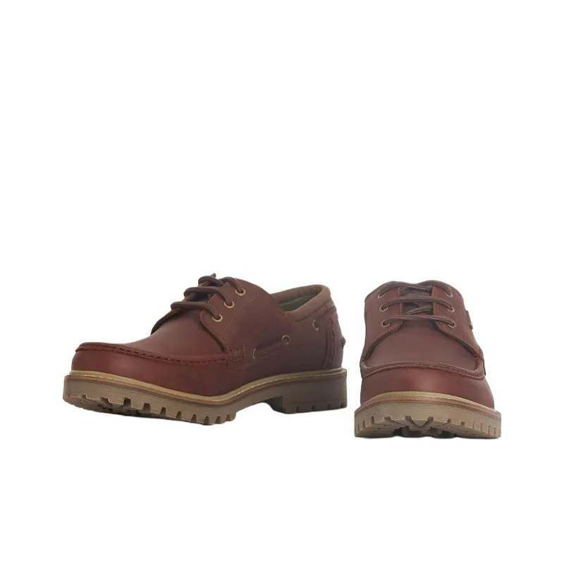 BARBOUR Boat Shoes Men's Red Brown-3