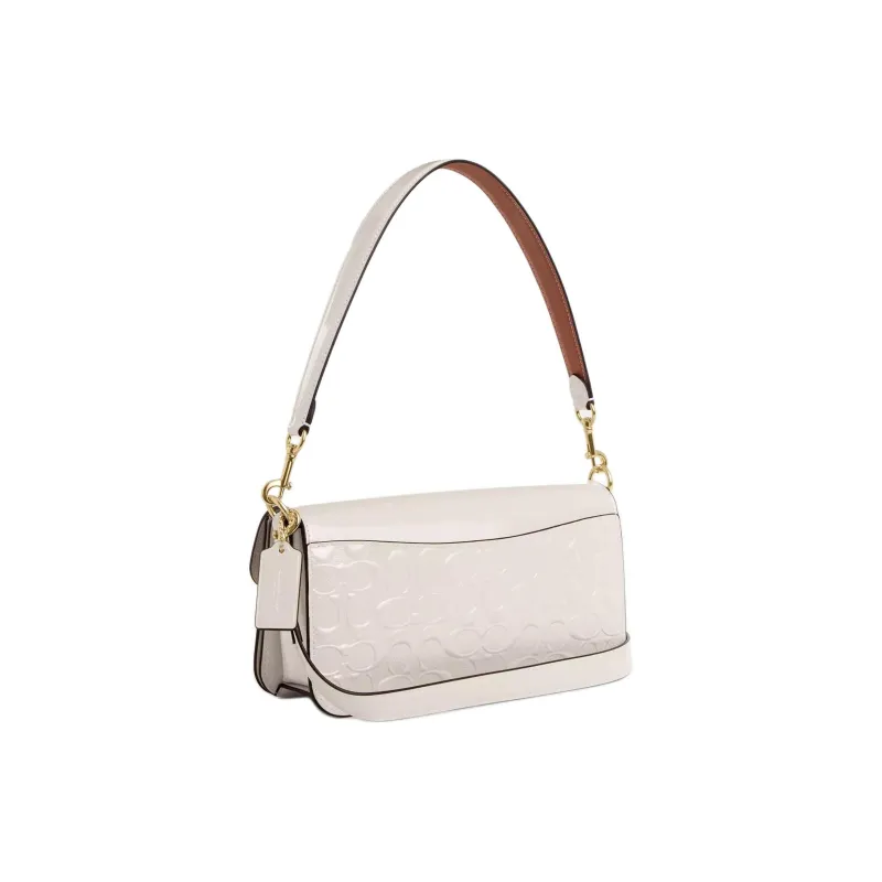 COACH Morgan Patent Leather Portable Crossbody Bag Shoulder Bag Large Size Women's Chalk White & Gold-1