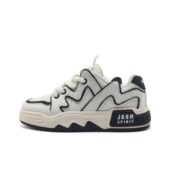 JEEP SPIRIT Slip Resistant Water Resistant Height Increasing Low Top Casual Skateboard Shoes Men White