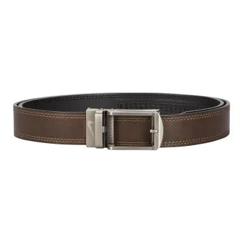 Nike Leather Metal Leather Belts Men's Tan Width 3.5CM