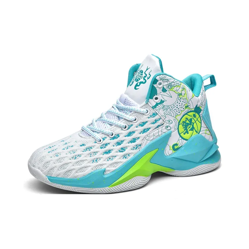 GQWE Cushioned Slip-Resistant Lightweight Mid-Top Basketball Shoes Unisex-11