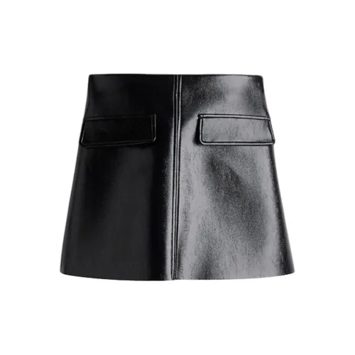 H&M Leather Short Skirts Women's Black