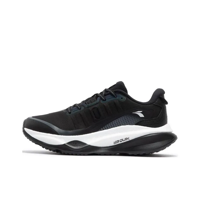 361° Red Flame 4 Slip-Resistant Cushioning Wear-Resistant Low-Top Casual Running Shoes Men's Black White-0