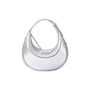 AMAZING SONG Cow Leather Shoulder Bag Small Size Women's Moonlight Silver