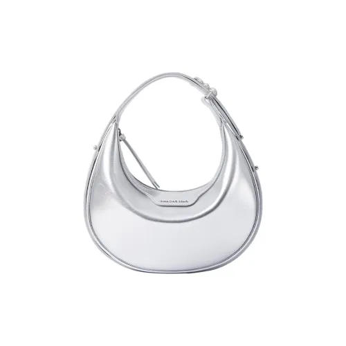 AMAZING SONG Cow Leather Shoulder Bag Small Size Women's Moonlight Silver