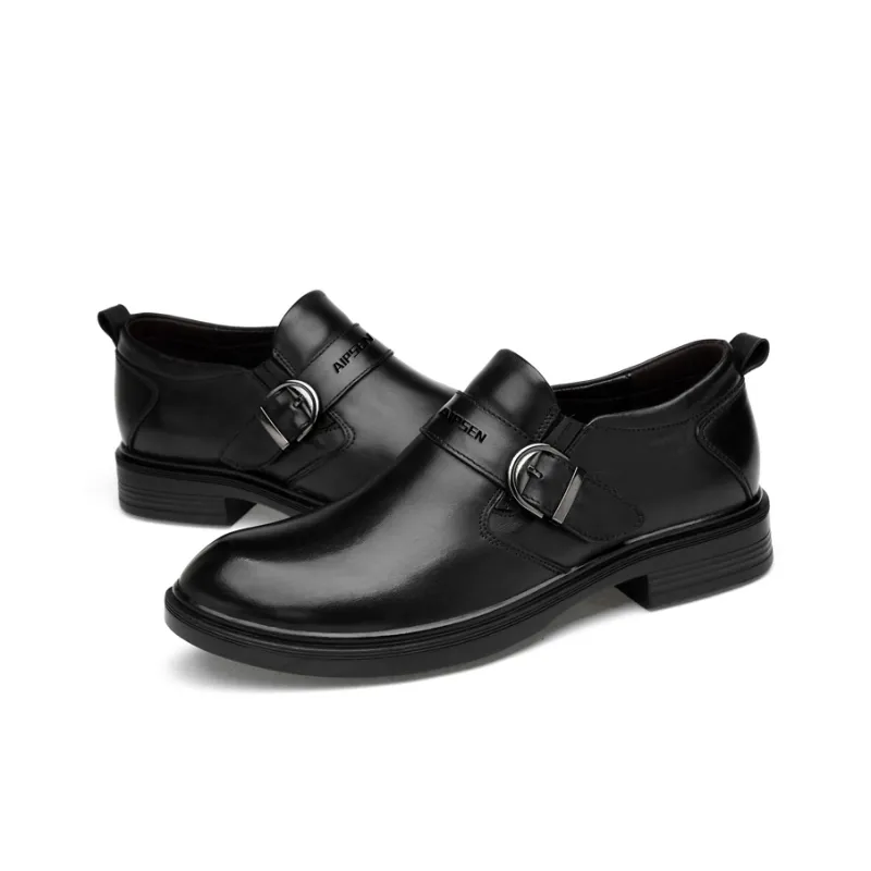 AIPSEN Loafers Men's Black Smooth Finish-3