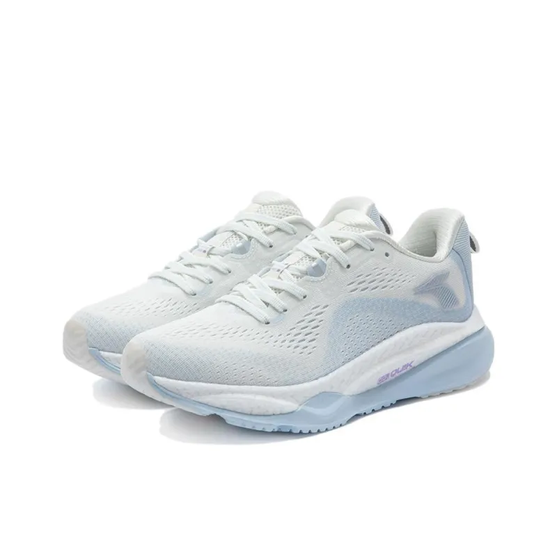 361° Red Flame 4 Anti Slip Wear Resistant Low Top Casual Running Shoes Women's White Blue-2
