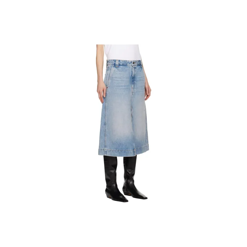 Vetements Denim Long Skirts Women's Blue-2