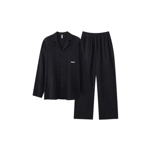 Dream Heart Pajama Set Men's Black
