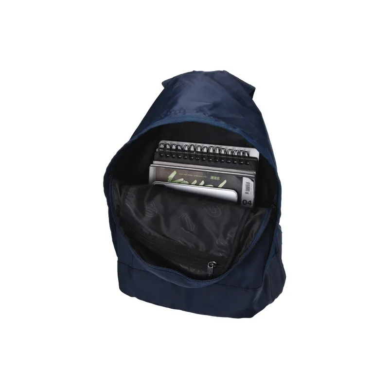 TURN UP Nylon Student Backpack Computer Backpack Unisex Blue-3