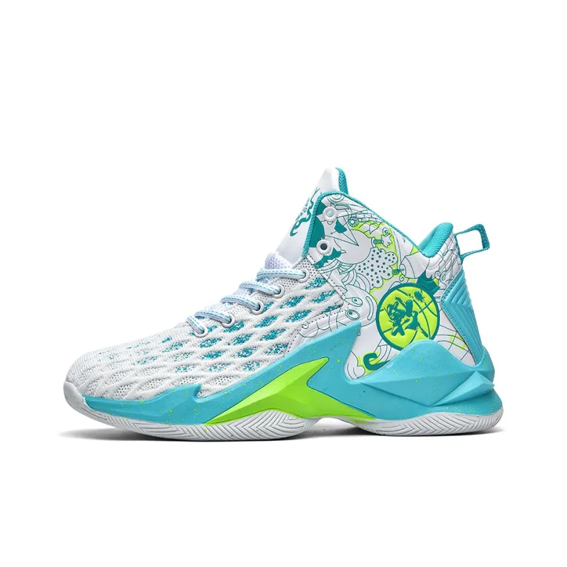 GQWE Cushioned Slip-Resistant Lightweight Mid-Top Basketball Shoes Unisex-10