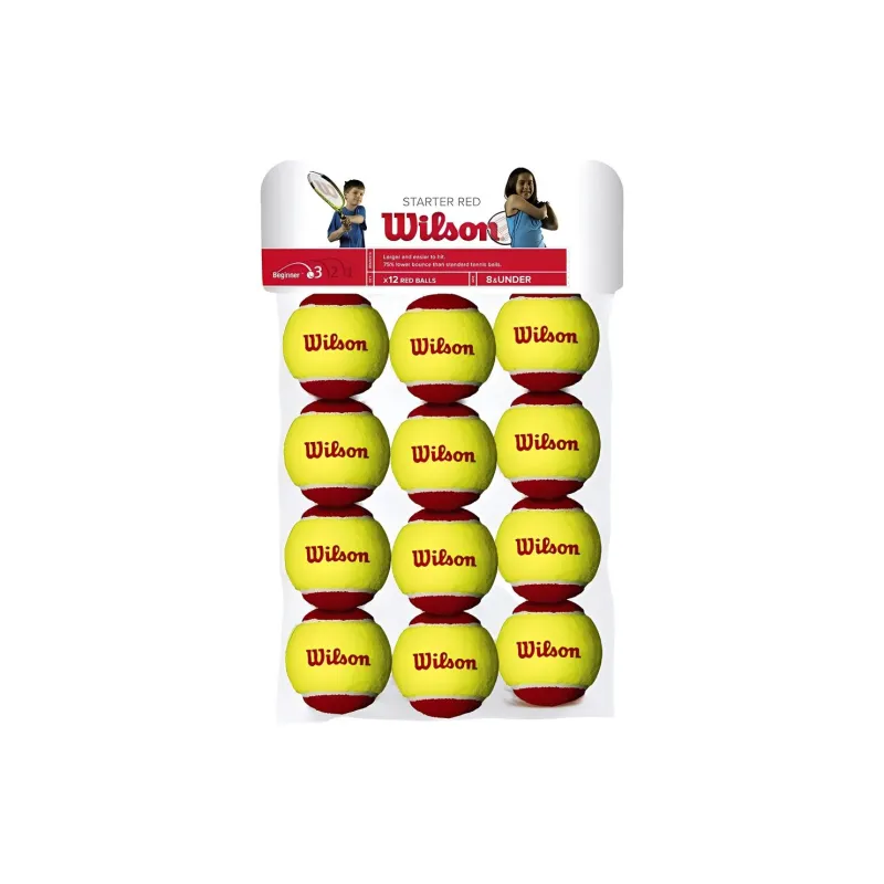 Wilson Starter Tennis Balls Felt Training Ball Court Yellow Red-0