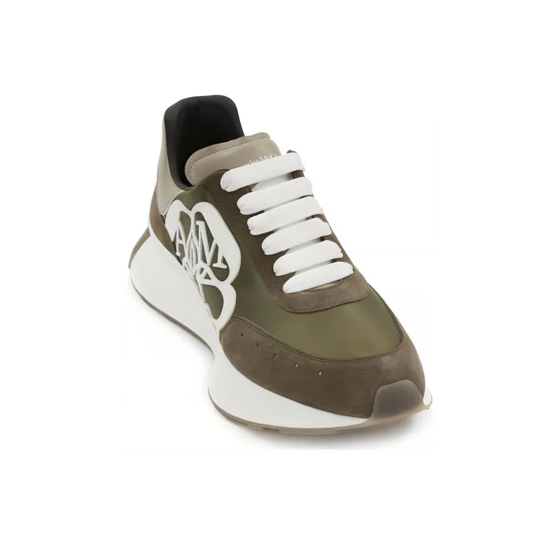 Alexander McQueen Sprint Runner Khaki White-2