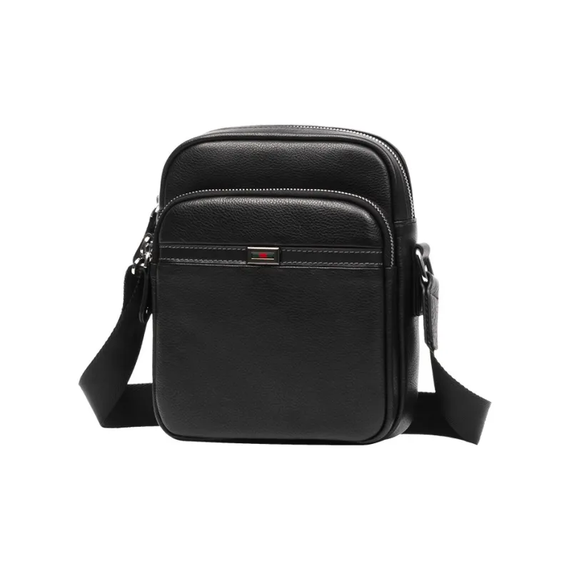 VIHUS Top Grain Cow Leather Shoulder Bag Regular Men's Black-1