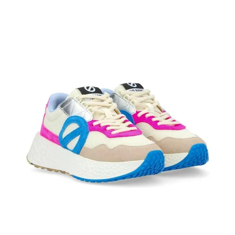 NO NAME Anti-Slip Wear-Resistant Low-Top Casual Shoes Women's White Pink Blue-2