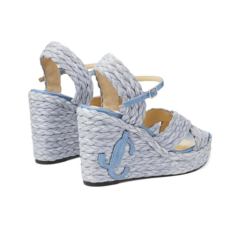 Jimmy Choo Dellena One-Strap Sandals 10cm Women's Blue-3