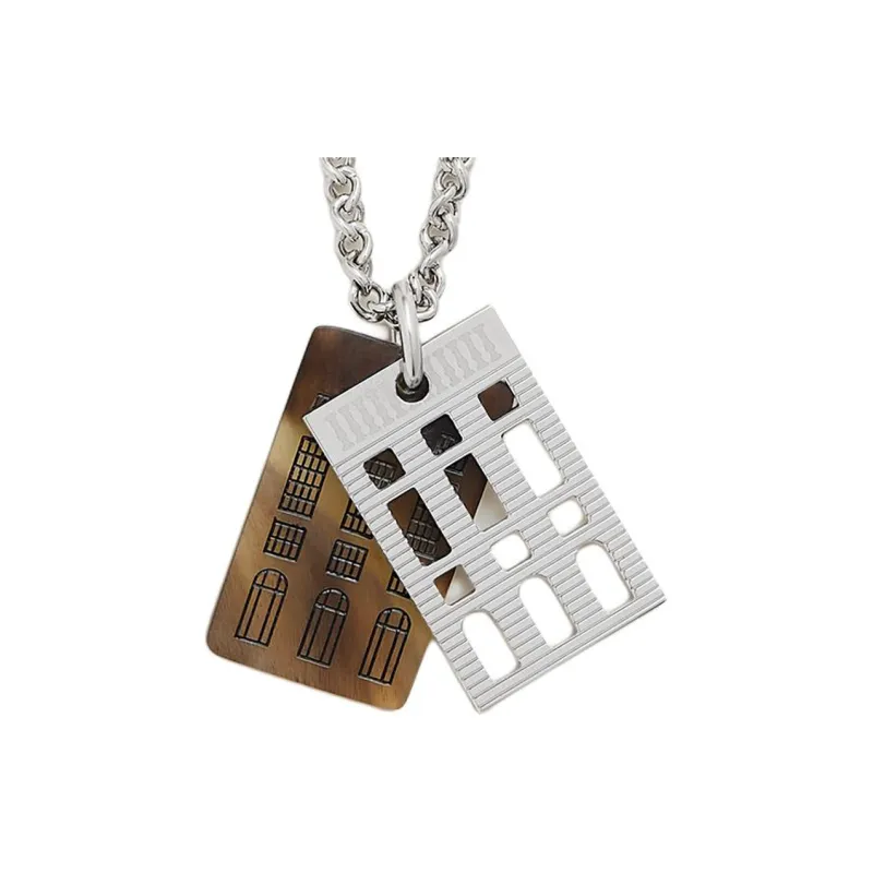 HERMES Metal Necklaces Men's Silver-2