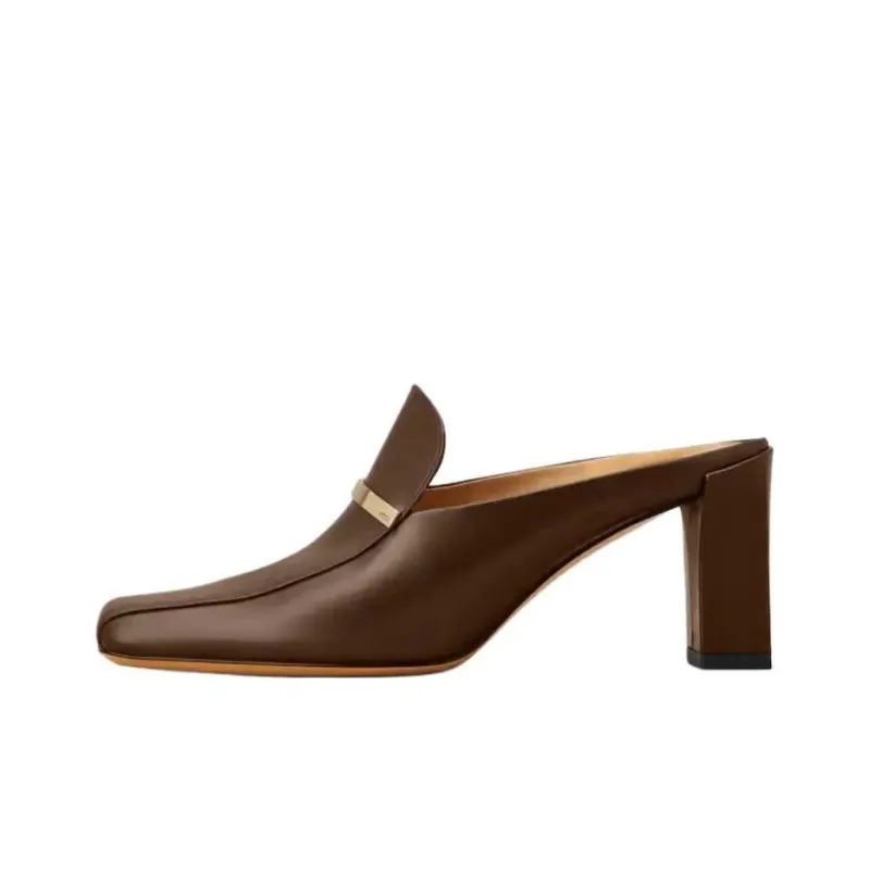 TOD'S Closed Toe Slippers 7cm Women's Brown-0