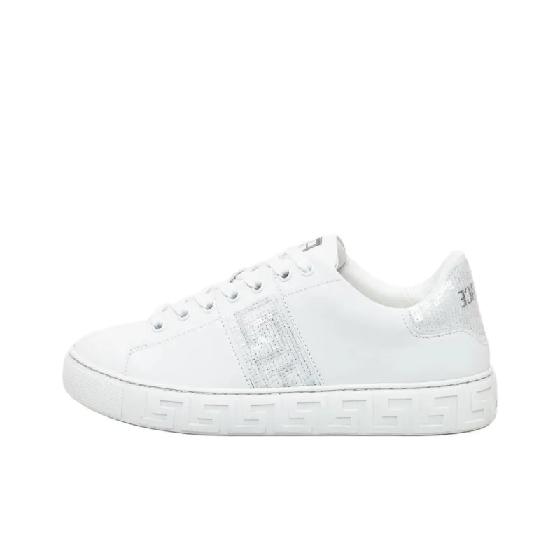 VERSACE Greca Low Top Skateboard Shoes Women's White-0