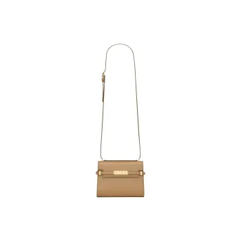 SAINT LAURENT Calfskin Shoulder Bag, Crossbody Bag Mini Women's Natural Brown