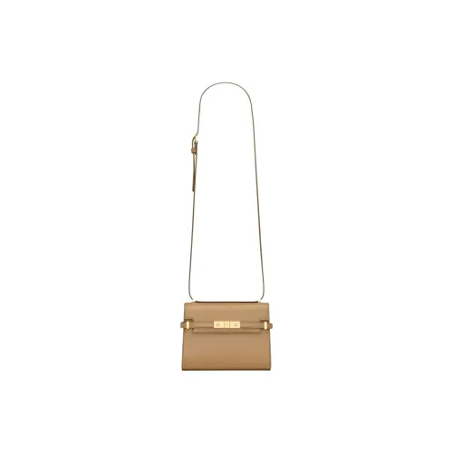 SAINT LAURENT Calfskin Shoulder Bag, Crossbody Bag Mini Women's Natural Brown