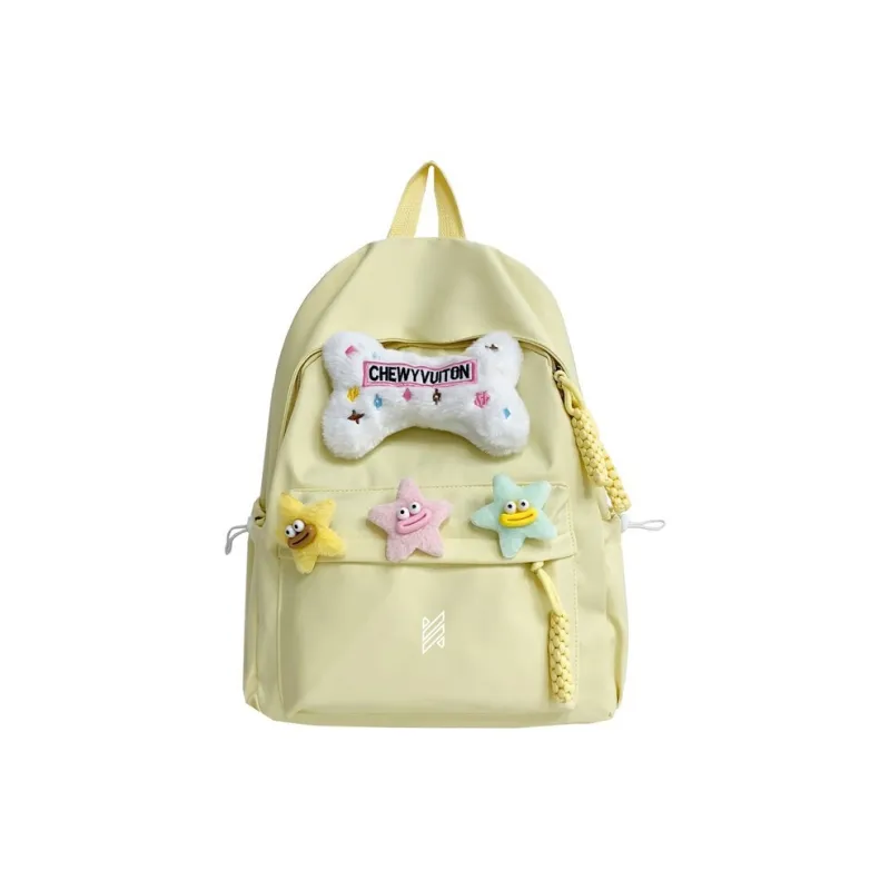 NOMK Nylon Backpack Backpack Backpack Handbag Women's Pink/Black/Green/White/Beige Yellow-16